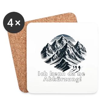 Ich kenn da ne Abkürzung Berge Wandern Bergsteiger - Untersetzer (4er-Set) - Weiß - Vorne