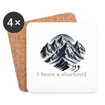 I know a shortcut! Mountains Hiking Extreme - Coasters (set of 4) - white - Front