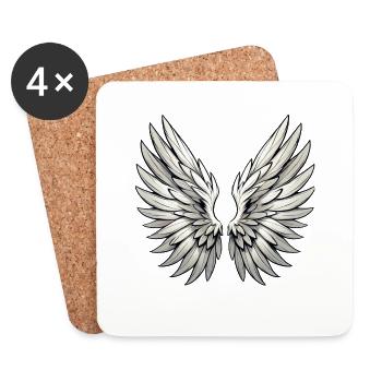 Angel Wings Wings Angels - Coasters (set of 4) - white - Front
