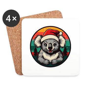 Koala Christmas X-Mas - Coasters (set of 4) - white - Front