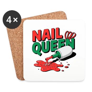 Nail Queen für jede Kosmetikerin - Untersetzer (4er-Set) - Weiß - Vorne