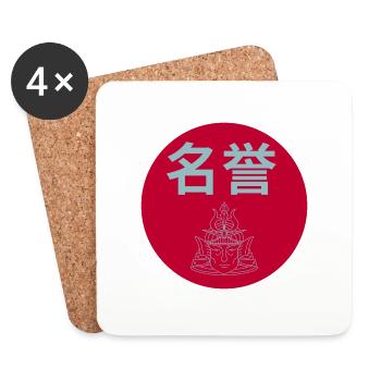 Ehre Kanji - Untersetzer (4er-Set) - Weiß - Vorne