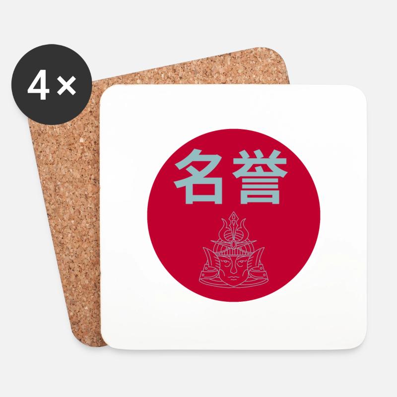 Ehre Kanji - Untersetzer (4er-Set) - Weiß