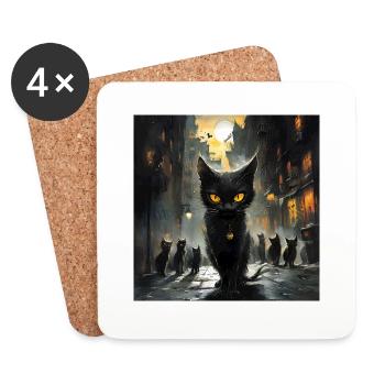 L' Ordre des félins - Dessous de verre (lot de 4) - blanc - Devant