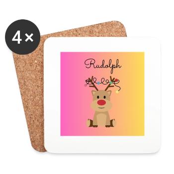 Rudolph - Dessous de verre (lot de 4) - blanc - Devant