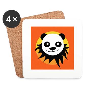 Logo PandaFlandres - Dessous de verre (lot de 4) - blanc - Devant