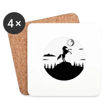 Rider Rider Horse Horse Horse Rider - Coasters (set of 4) - white - Front