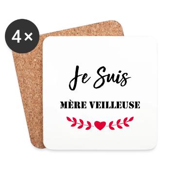 I am a mother - Coasters (set of 4) - white - Front