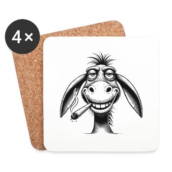 Donkey - Coasters (set of 4) - white - Front