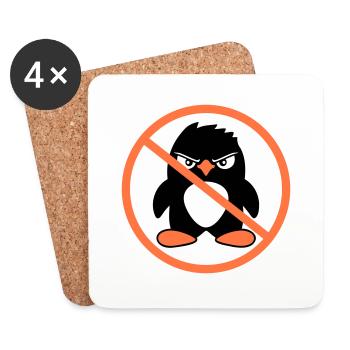 Evil Penguins Forbidden Area Sign Note Cool - Coasters (set of 4) - white - Front