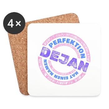 Geschenk für Dejan - Untersetzer (4er-Set) - Weiß - Vorne