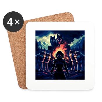 Primal Guerrière - Dessous de verre (lot de 4) - blanc - Devant
