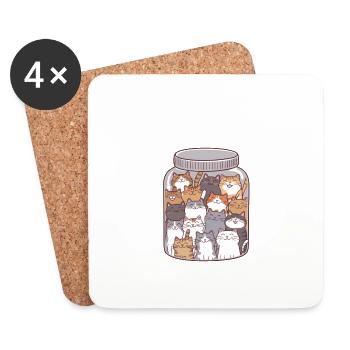 Antidepressants Cats Gift Cat Owner - Coasters (set of 4) - white - Front