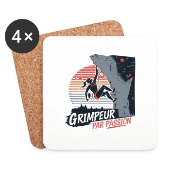 Grimpeur Par passion - Dessous de verre (lot de 4) - blanc - Devant