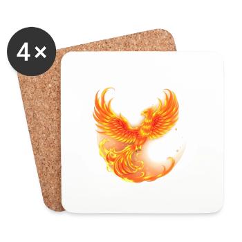 Cool burning phoenix - Coasters (set of 4) - white - Front