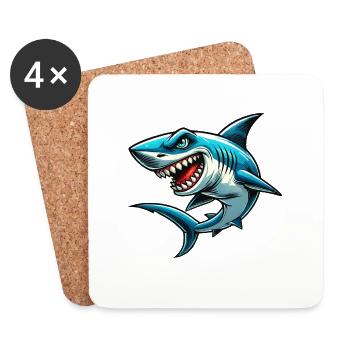 Shark Hai - Untersetzer (4er-Set) - Weiß - Vorne