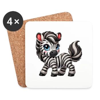 Zebra child - Coasters (set of 4) - white - Front