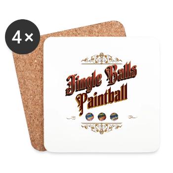 Jingle Balls paintball, 3 billes décoratives - Dessous de verre (lot de 4) - blanc - Devant