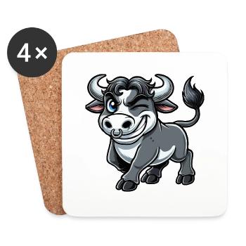 Tough bull - Coasters (set of 4) - white - Front