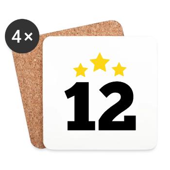12 Jahre alter Stern - Geschenk zum 12. Jubiläum - Untersetzer (4er-Set) - Weiß - Vorne