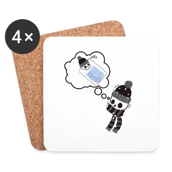 Warm thoughts during winter - Coasters (set of 4) - white - Front