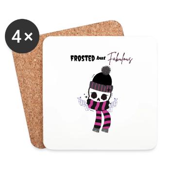 Frosted but Fabulous skeleton - Coasters (set of 4) - white - Front