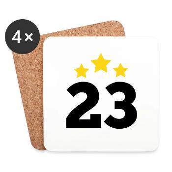 23 Jahre Stern - Geschenk zum 23. Jubiläum - Untersetzer (4er-Set) - Weiß - Vorne