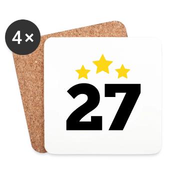 27 Year Star - 27th Anniversary Gift - Coasters (set of 4) - white - Front