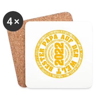 Né en 2022 - Dessous de verre (lot de 4) - blanc - Devant