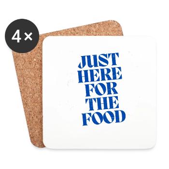 Foodlover Embroidered Saying - Coasters (set of 4) - white - Front