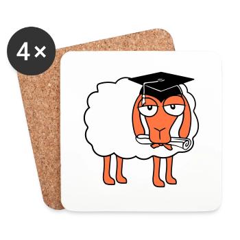 Sheep School Certificate College Graduation Abi Students - Coasters (set of 4) - white - Front
