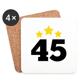 45 Years Star - 45th Anniversary Gift - Coasters (set of 4) - white - Front