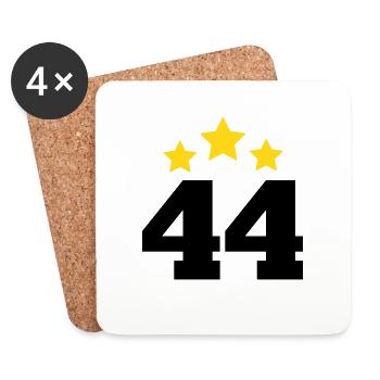 44 Jahre Stern - Geschenk zum 44. Jubiläum - Untersetzer (4er-Set) - Weiß - Vorne