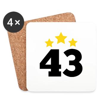 43 Years Star - 43rd Anniversary Gift - Coasters (set of 4) - white - Front
