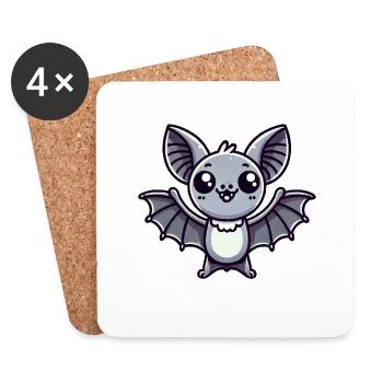 bat - Coasters (set of 4) - white - Front