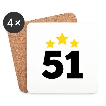 51 Years Star - 51st Anniversary Gift - Coasters (set of 4) - white - Front