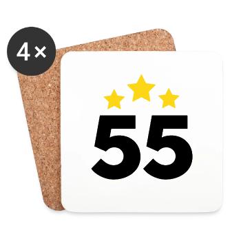 55 Years Star - 55th Anniversary Gift - Coasters (set of 4) - white - Front