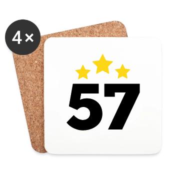 57 Jahre Stern - Geschenk zum 57. Jubiläum - Untersetzer (4er-Set) - Weiß - Vorne