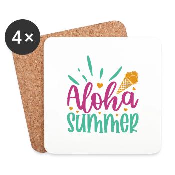 Aloha Summer - Coasters (set of 4) - white - Front