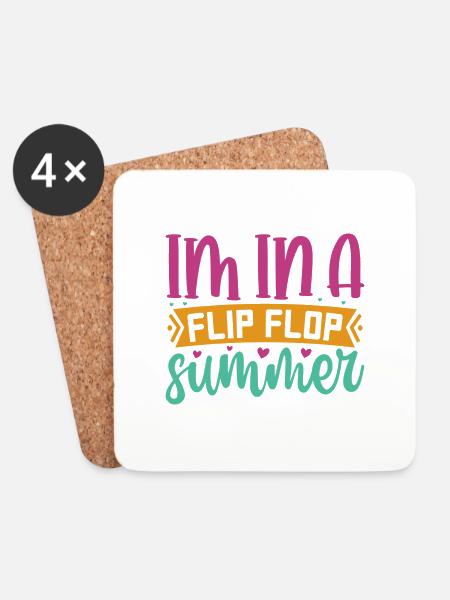 Im In A Flip Flop Sommer - Untersetzer (4er-Set) - Weiß