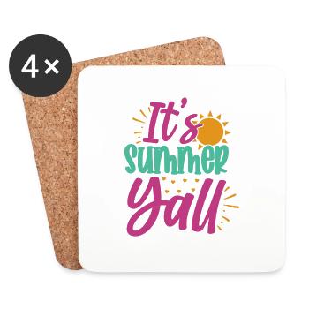 Sein Sommer Yall-01 - Untersetzer (4er-Set) - Weiß - Vorne
