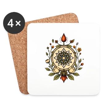 Géométrie naturelle 001 - Dessous de verre (lot de 4) - blanc - Devant