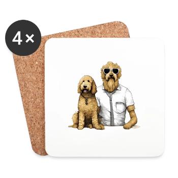 Goldendoodle Fusion - Untersetzer (4er-Set) - Weiß - Vorne