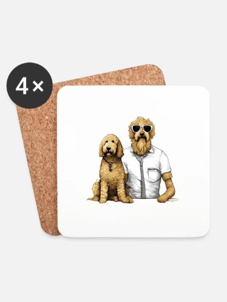 Goldendoodle Fusion - Untersetzer (4er-Set) - Weiß