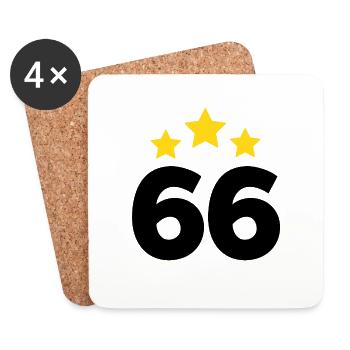 66 Years Star - 66th Anniversary Gift - Coasters (set of 4) - white - Front