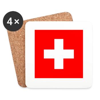 Suisse - Dessous de verre (lot de 4) - blanc - Devant