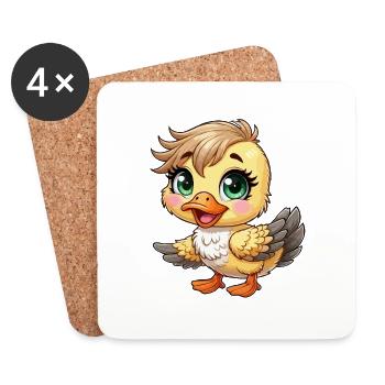 Girl duckling - Coasters (set of 4) - white - Front