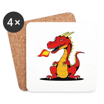 Strong as a dragon through everyday life - Coasters (set of 4) - white - Front