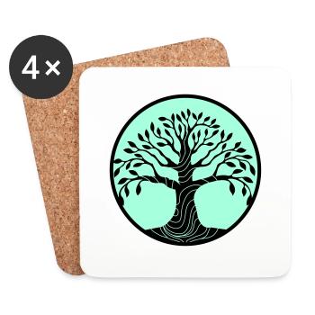 Arbre de vie - Dessous de verre (lot de 4) - blanc - Devant