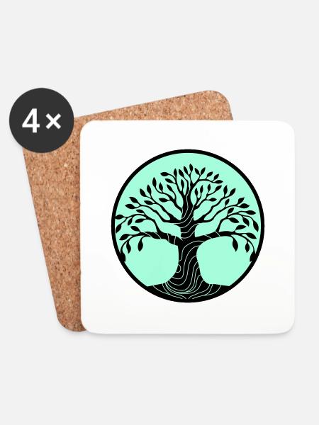 Tree of Life - Coasters (set of 4) - white